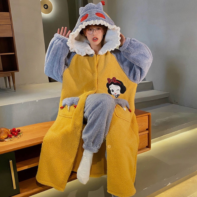 Áo Choàng Ngủ Bằng Nỉ Dày Dặn Giữ Nhiệt Thời Trang Thu Đông Cho Nữ | BigBuy360 - bigbuy360.vn