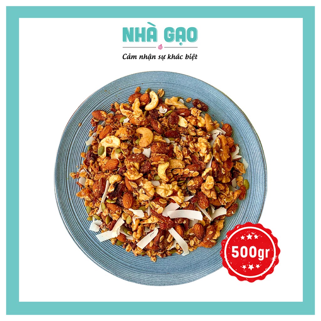 Granola vị bơ đậu phộng siêu hạt dinh dưỡng Nhà Gạo