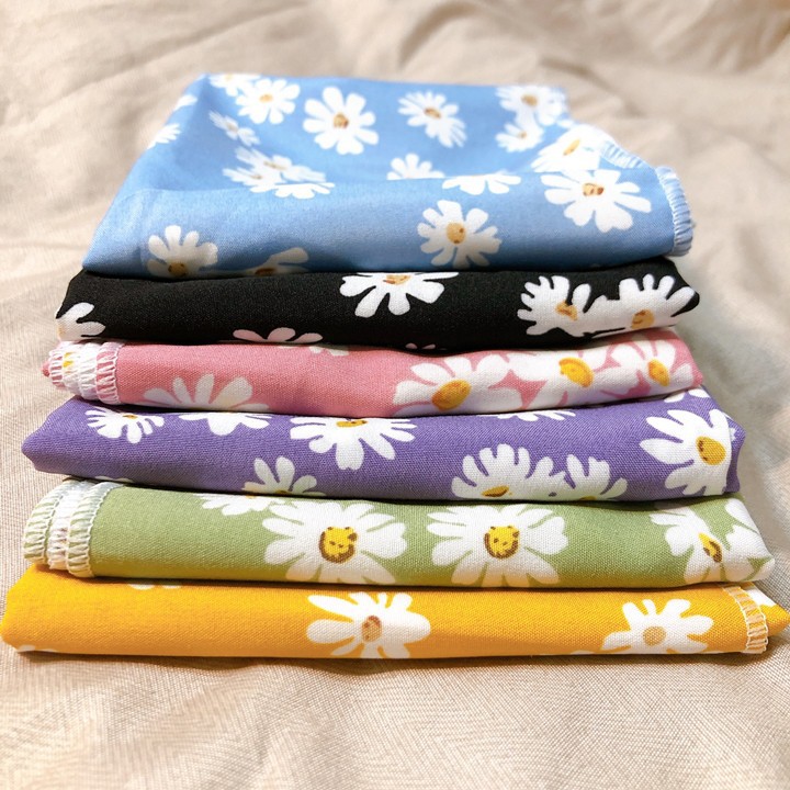 Lẻ/Set Khăn Turban Bandana + Cột Tóc Scrunchies Lụa Hoa Cúc Siêu Xinh - Vani Store