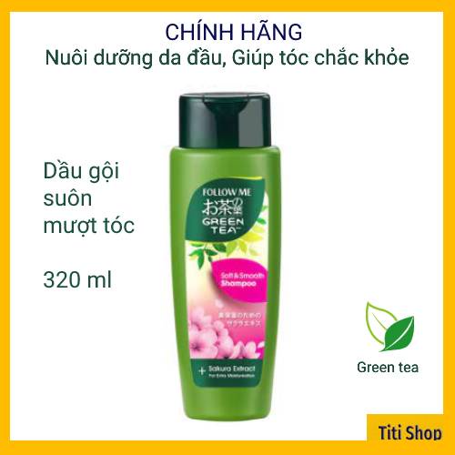 Dầu Gội Đầu ngăn rụng tóc Follow Me Trà Xanh chai 320ml TẶNG 1 vỉ serum dưỡng tóc Ellips
