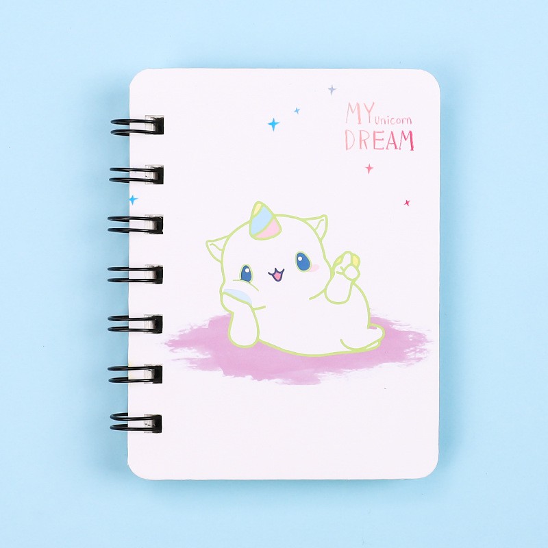 Sổ tay lò xo mini có dòng kẻ hình unicorn xinh xắn dễ thương (A7 - 80 tờ)