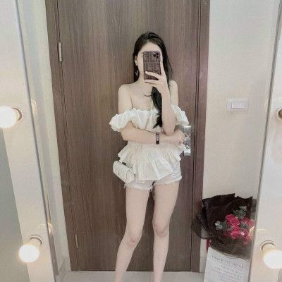 Áo trễ vai xoè bo eo tôn dáng tiểu thư xinh