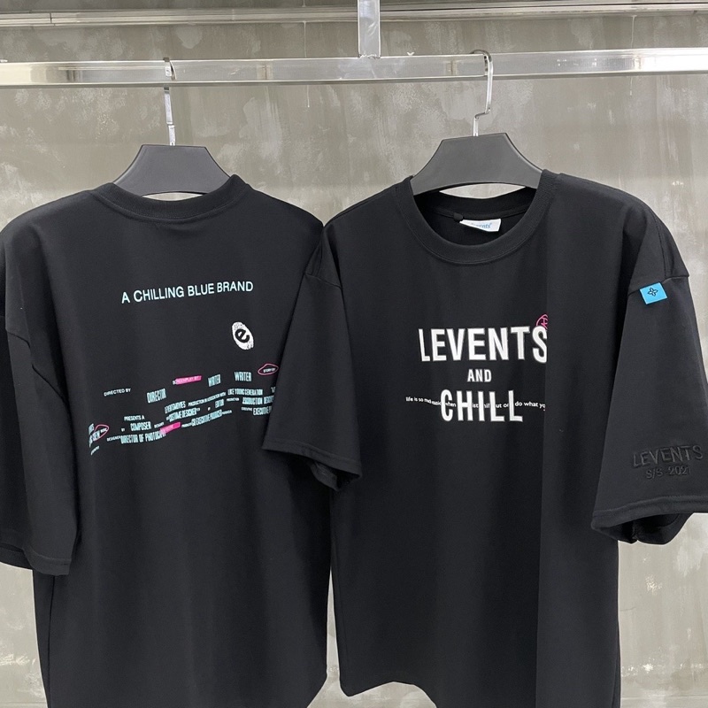 Áo Thun Levents Chill Black  Tay Lỡ Nam Nữ , Tee lvs Màu đen from rộng unisex full tag chính hãng Levents SATO SHOP
