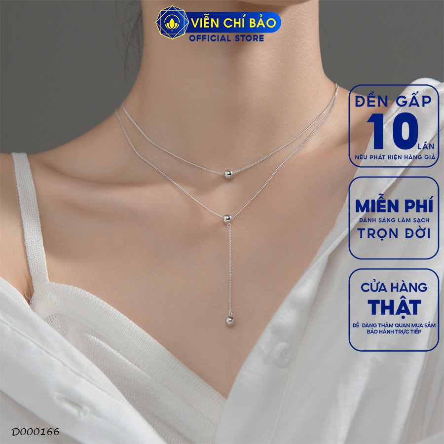 Dây chuyền bạc nữ Viên Bộ chất liệu bạc 925 thời trang phụ kiện trang sức nữ Viễn Chí Bảo D000166