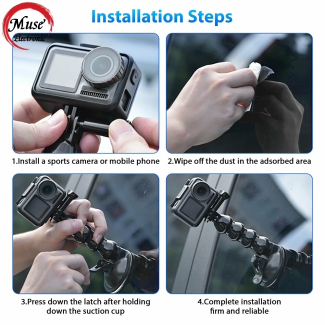 Giá Đỡ Điện Thoại Có Giác Hút Gắn Xe Hơi Điều Chỉnh Góc Quay Video Cho Gopro Action