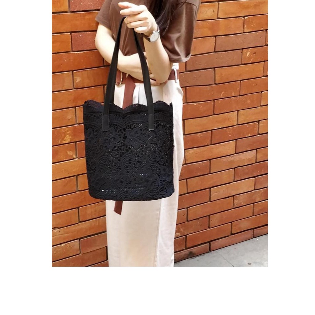 Túi Xách Đeo Vai Phối Ren Đơn Giản Xinh Xắn Phong Cách Thời Trang Retro 2022 Dành Cho Nữ