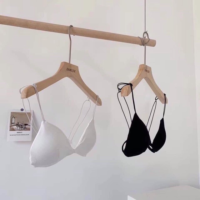 Áo lót  mỏng dây mảnh sợi bún mềm đẹp chất cotton mát dễ chịu - Áo bra cài trước giá siêu rẻ màu đen màu trắng đi biển | BigBuy360 - bigbuy360.vn