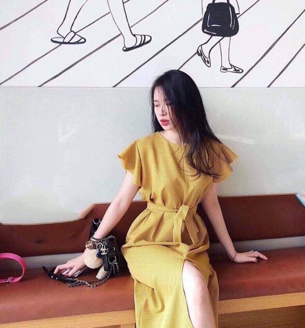 Đầm Tay Cánh Tiên cột eo vàng KÈM ẢNH THẬT | BigBuy360 - bigbuy360.vn