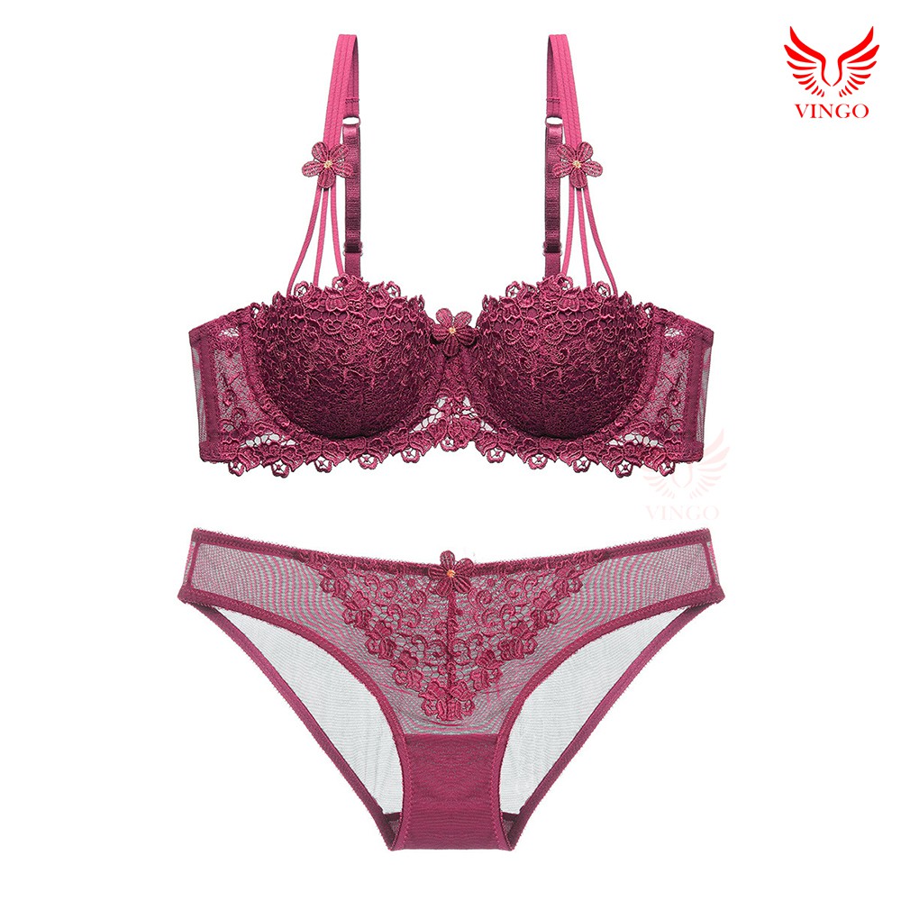 Bộ lót điểm ren hoa có gọng đệm vừa từ Vingo | BigBuy360 - bigbuy360.vn