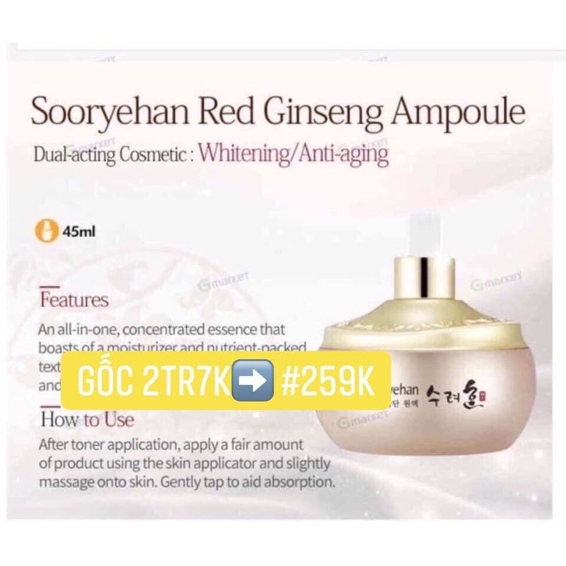 serum sâm chống lão hoá