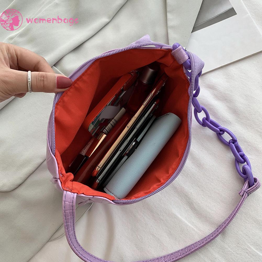 Túi xách nữ bằng da PU màu trơn họa tiết da cá sấu | BigBuy360 - bigbuy360.vn