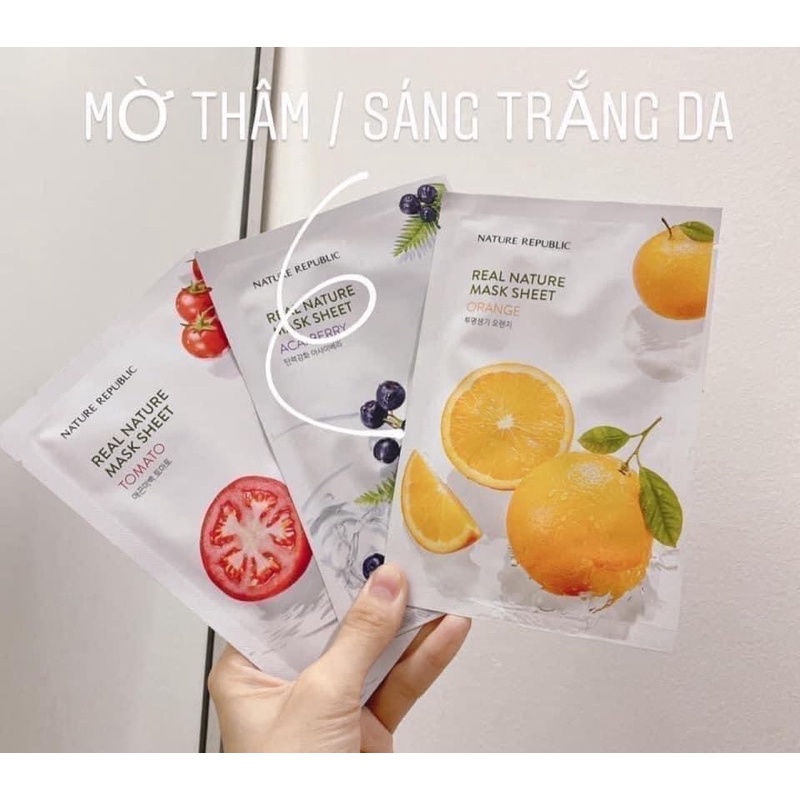 Set 10m mix mặt nạ cấp ẩm trắng da Nature Repulic