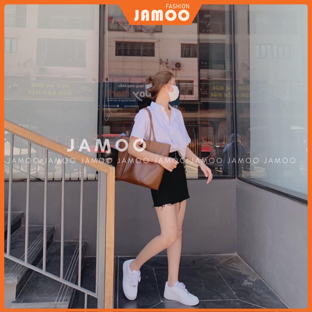 Áo sơ mi kẻ sọc vạt bàu khuy sau - Áo sơ mi kẻ JAMOO