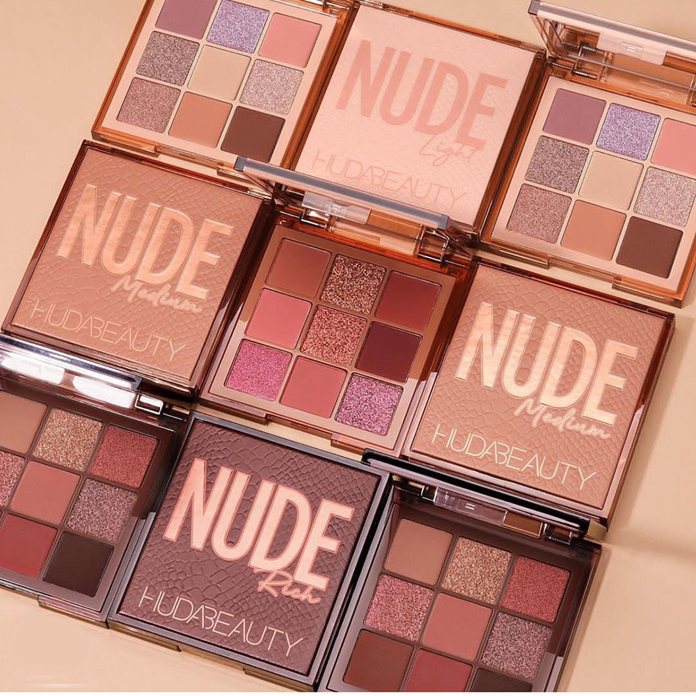 Bảng Phấn Mắt 9 Màu Nude Sắc Nude Sáng Huda