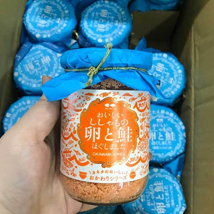 Ruốc Cá Hồi trộn trứng cua đỏ nắp xanh Okawari Series 120g(DATE 25/05/2022)