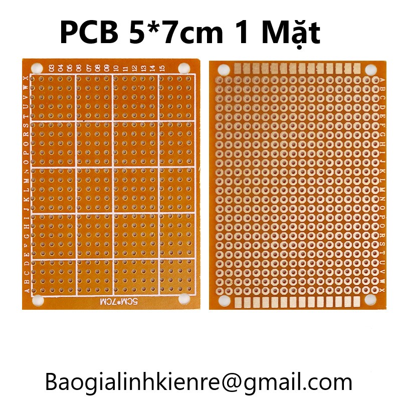Bảng Mạch Đục Lỗ PCB 5*7Cm 5x7, 7x9, 9x15, 10x15 cm Chất Lượng Cao - Khoảng Cách Lỗ 2.54mm, Dày 1,2 - 1,6mm