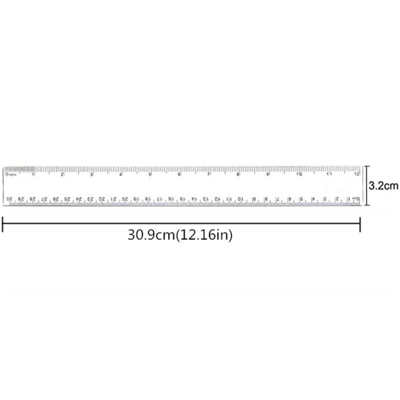 Set 2 Thước Đo Khoảng Cách 0-30cm Bằng Acrylic Trong Suốt Tiện Dụng