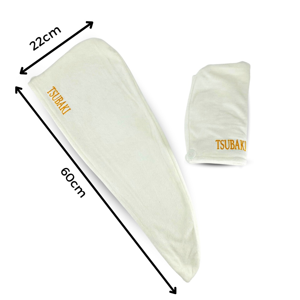 Khăn quấn ủ tóc NHANH KHÔ Microfiber Tsubaki, Khăn Ủ Tóc Mềm Mịn Siêu Thấm Khô Siêu Tốc