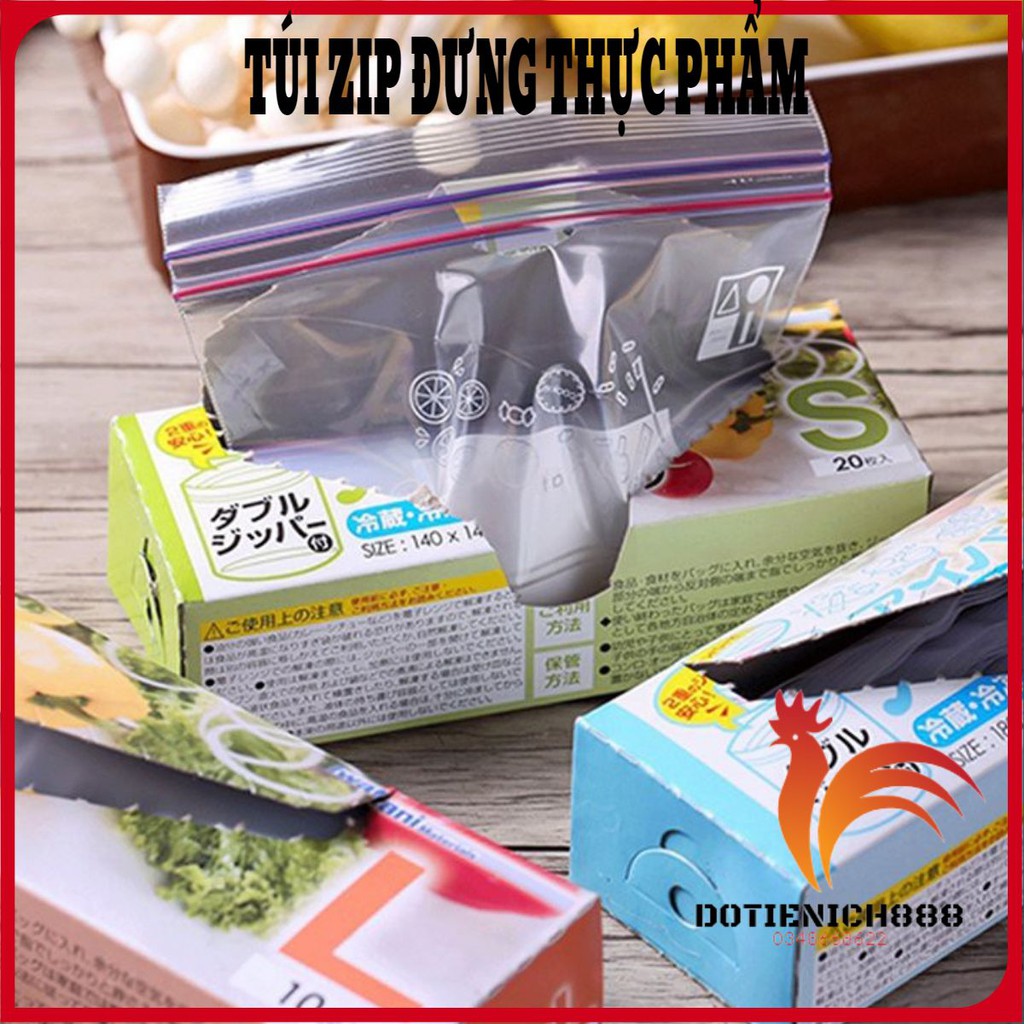 Hộp túi Zip đựng thực phẩm Nhật Bản [Combo 3 túi]