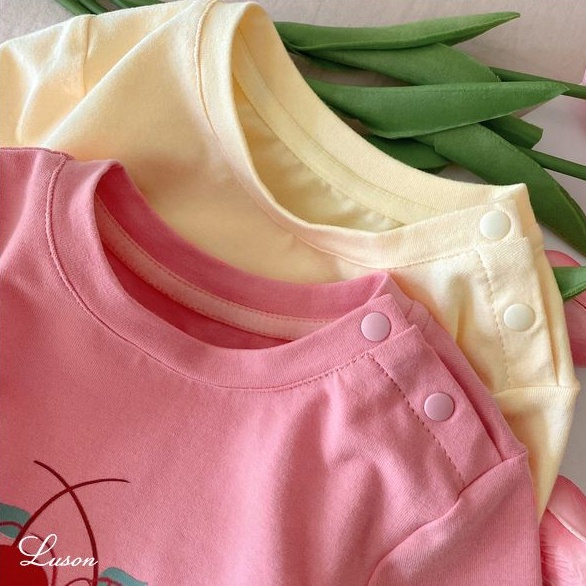 Áo Thun Tay Dài Chất Liệu Cotton In Họa Tiết Hoạt Hình Thời Trang Xuân Thu Cho Bé Gái