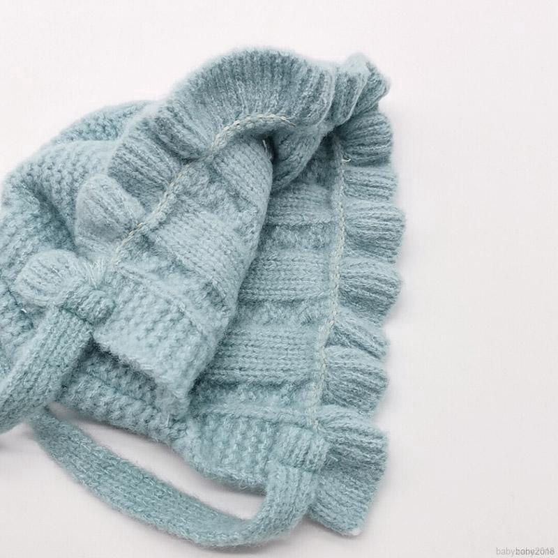 Newborn Baby Girls Solid Print Hats With Ruffle Design