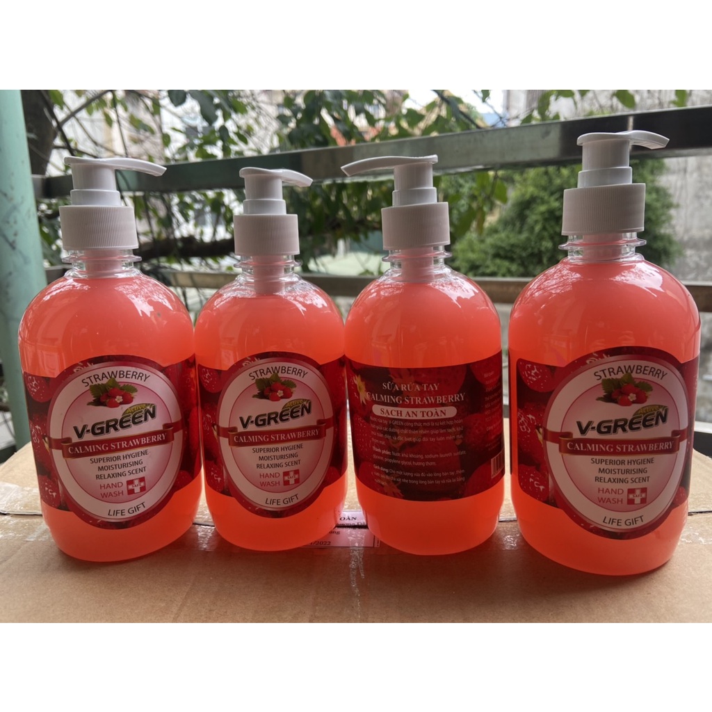 Nước rửa tay V-GREEN sát khuẩn chai lớn 500ml