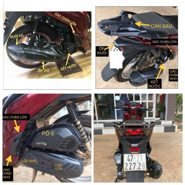 Ốp Hông, Nẹp Sườn SH 2017-2019 Đủ Màu Crom, Carbon, Đen Nhám