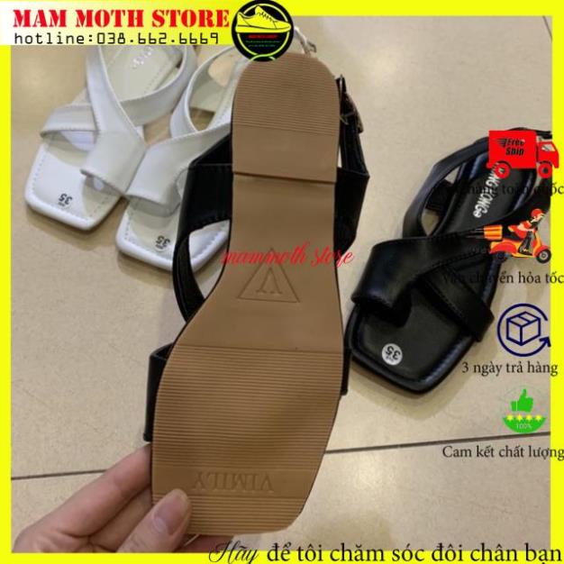 Dép kẹp/dép xỏ ngón, sandal 2 quai chéo đế bệt, dép quai hậu