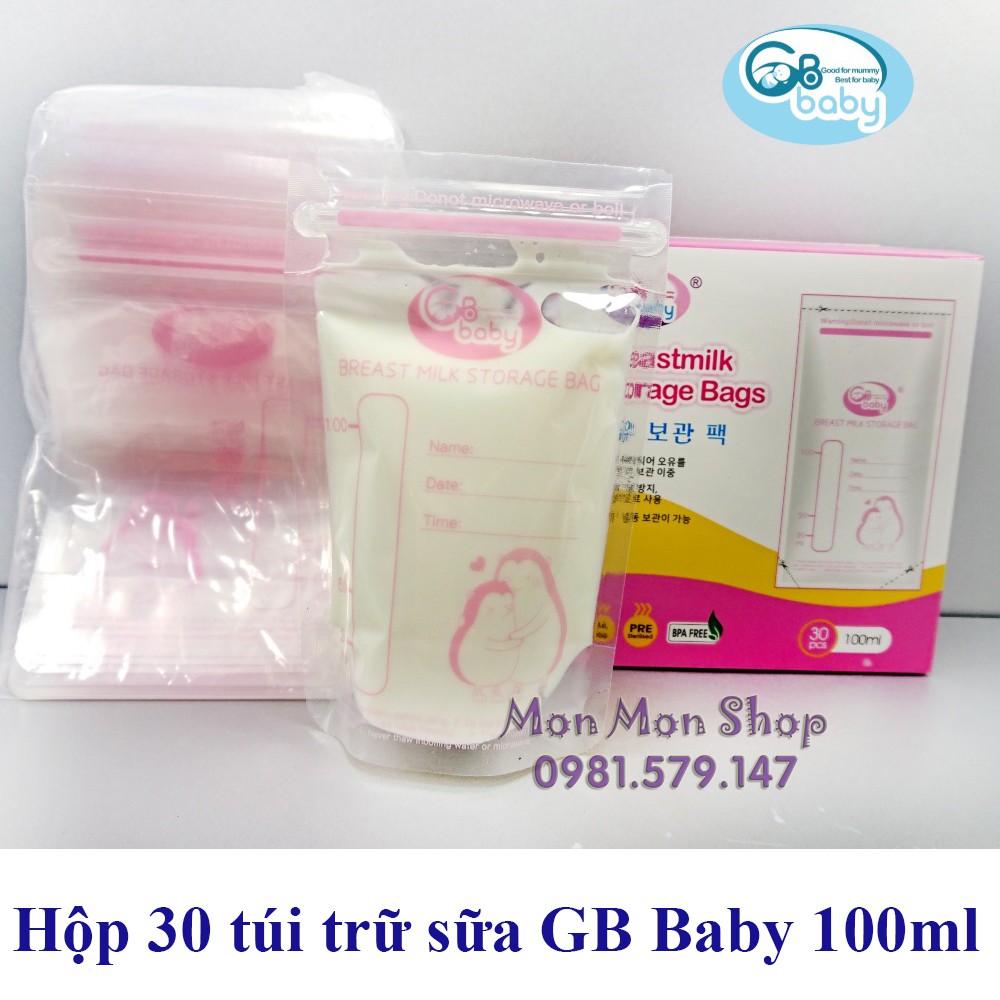 [Tặng bút ghi thông tin] Túi trữ sữa mẹ GB Baby 100ml thương hiệu Hàn Quốc