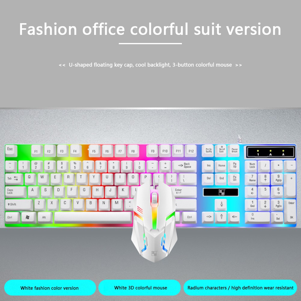 Combo Bàn Phím Chuột AOC KM100 Gaming, Keyboard Bàn Phím Chuột Chuyên Game Led 7 Màu