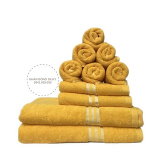 COMBO 10 khăn bông 100%cotton: 2 khăn tắm 60*120cm; 2 khăn gội đầu 35*80cm;  6 khăn mặt 35*50cm