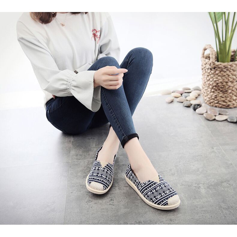 Giày lười vải đế cao su phối màu trẻ trung_G032 | BigBuy360 - bigbuy360.vn