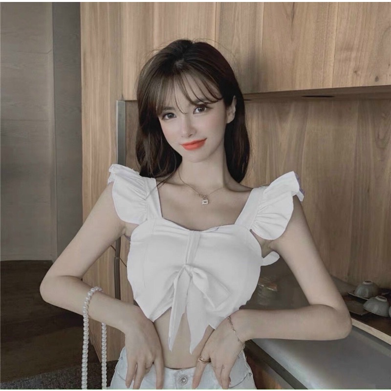 Áo Croptop Cánh Tiên Nhún Ngực