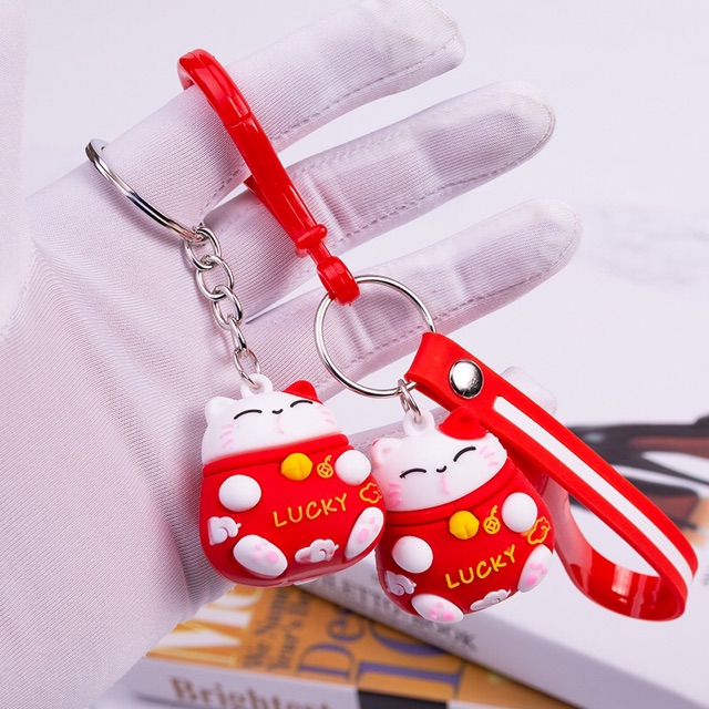 Sỉ 10 móc mèo thần tài lucky kèm dây móc 69k