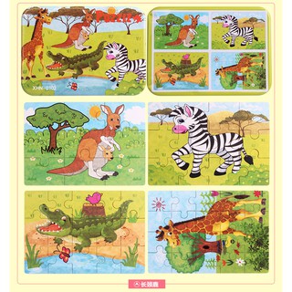 Puzzle Xếp Hình 4 in1 Với  9-12-15-20 Mảnh Ghép - Chủ Đề Vật Nuôi Nông Trại