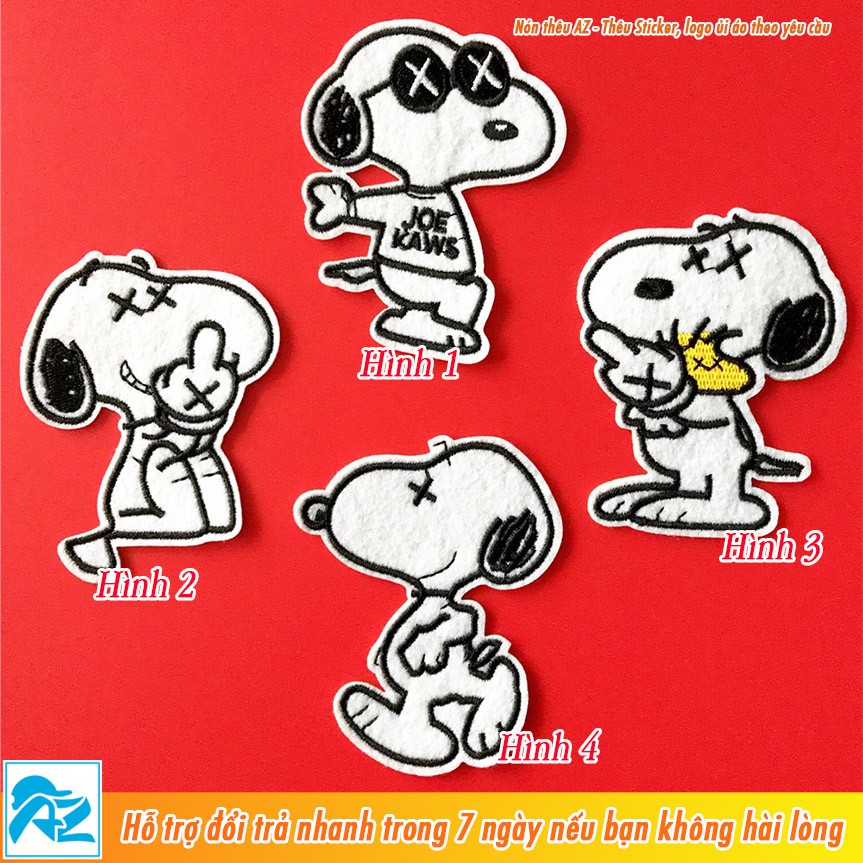 Patch vải thêu hình Snoopy - Sticker Logo ủi quần áo balo S130