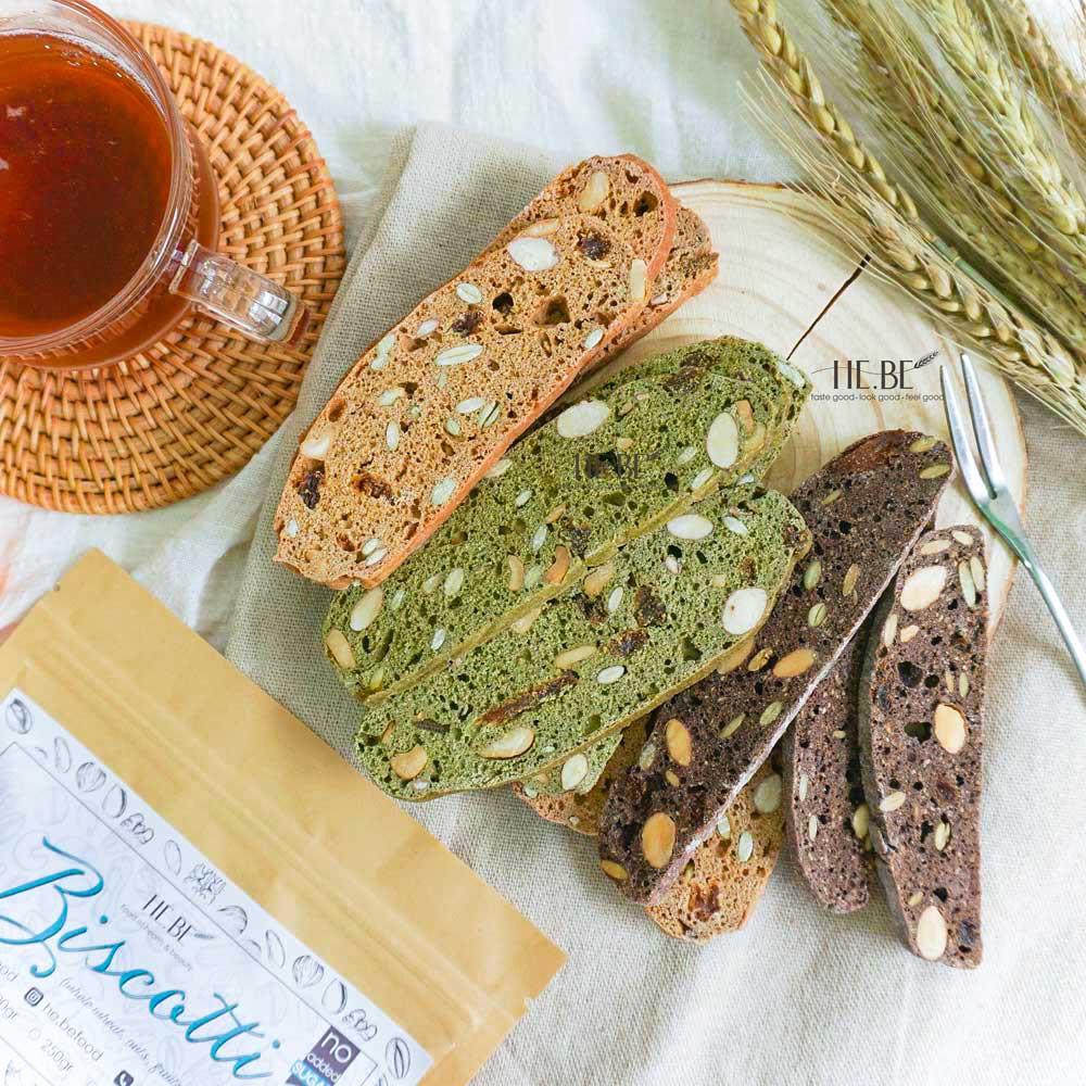 [Mã SKAMSALE06 giảm 10% tối đa 100K đơn 150K] BISCOTTI Nguyên Cám 3 VỊ by HeBe - Bánh Ngũ Cốc Nướng Ăn Kiêng Healthy | BigBuy360 - bigbuy360.vn