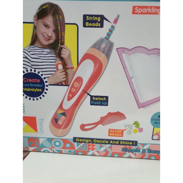 MÁY THIẾT KẾ TÓC VÀ PHỤ KIỆN LÀM TÓC, XÂU HẠT DIY  CHO BÉ, CÓ CLIP