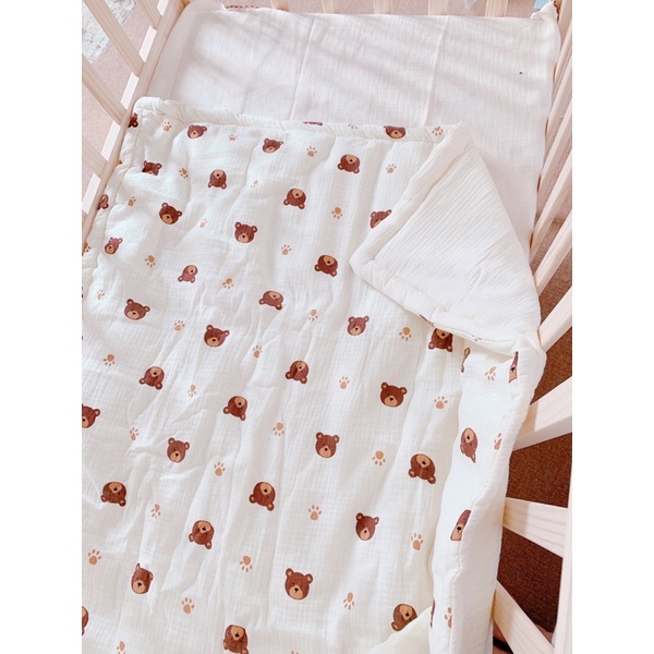 CHĂN XÔ MUSLIN TRẦN BÔNG CAO CẤP CHO BÉ