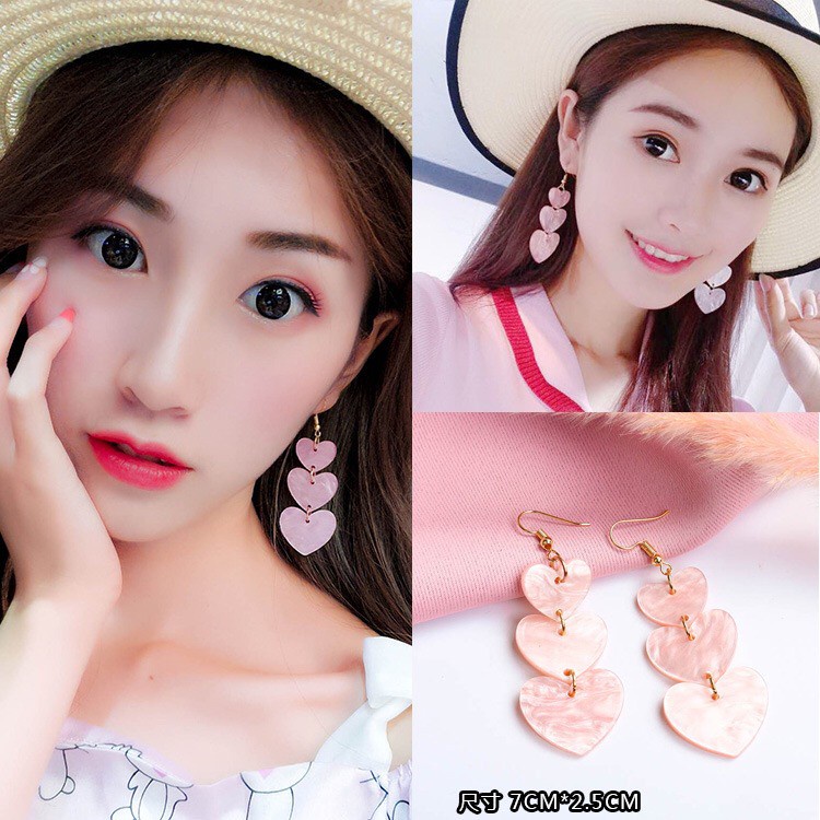 Bông tai trái tim khuyên tai thời trang nữ xinh xắn - Mã HT002