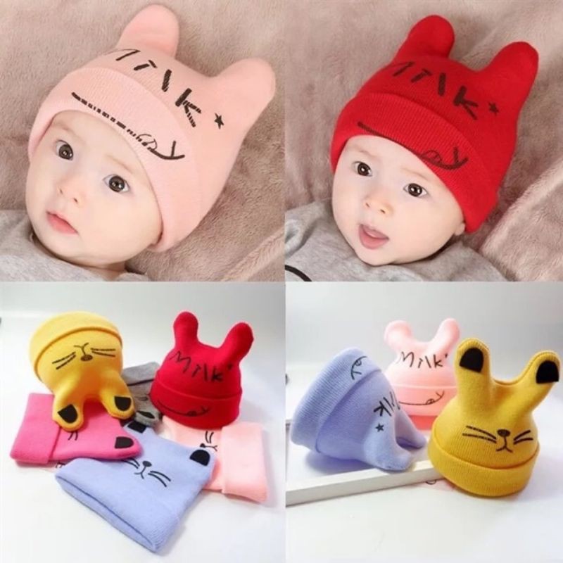 Mũ len tai mèo cho bé 3-15 tháng tuổi loại đẹp