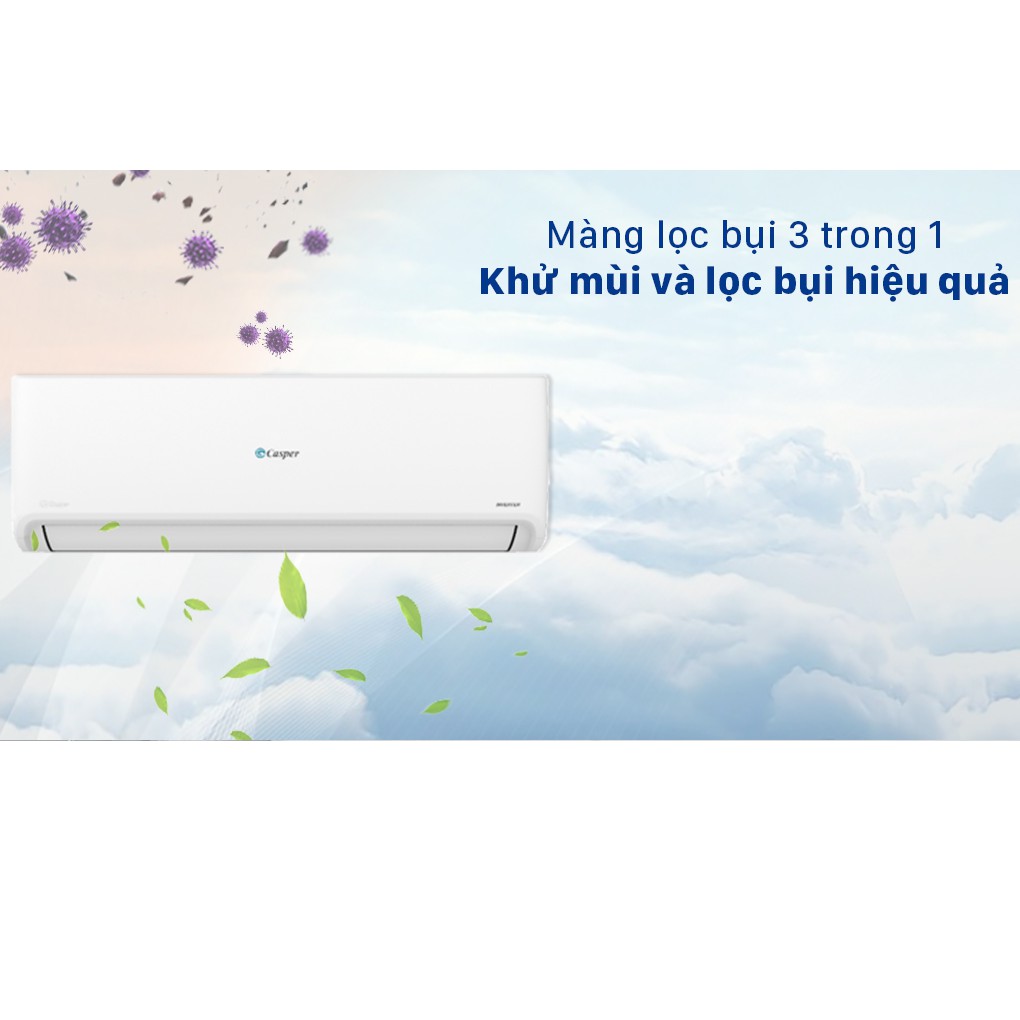 GC-12IS32- MIỄN PHÍ CÔNG LẮP ĐẶT-Máy lạnh Casper Inverter 1.5 HP GC-12IS32 Mới 2021