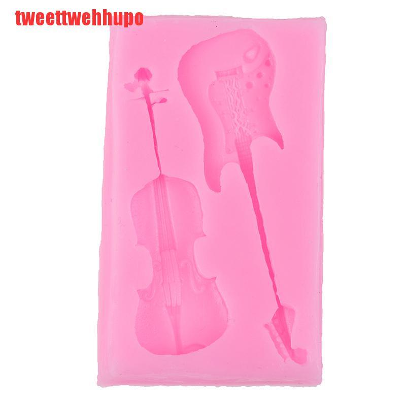 Khuôn Silicone Làm Bánh Kẹo Hình Đàn Violin Và Đàn Violin