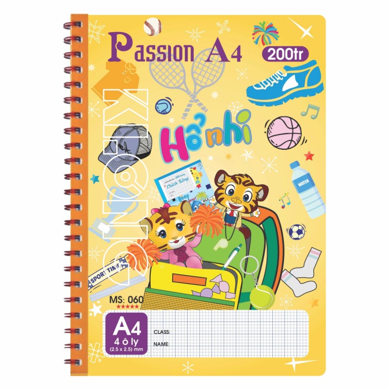 Sổ ô ly lò xo kép A4 Passion - 200 trang KLONG Ms 060