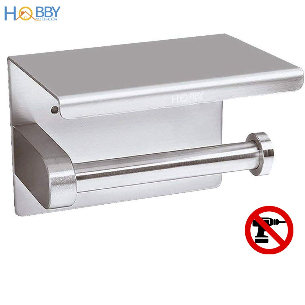 Kệ đựng giấy vệ sinh toilet dán tường HOBBY HOME DECOR G3 - chuẩn Inox 304 không rỉ sét - có kèm keo dán và đinh ốc