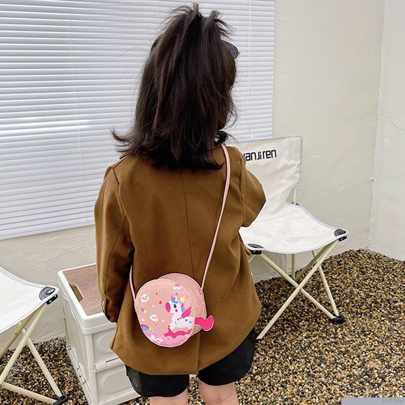 Túi đeo chéo da PU mini in họa tiết hoạt hình dễ thương cho bé gái