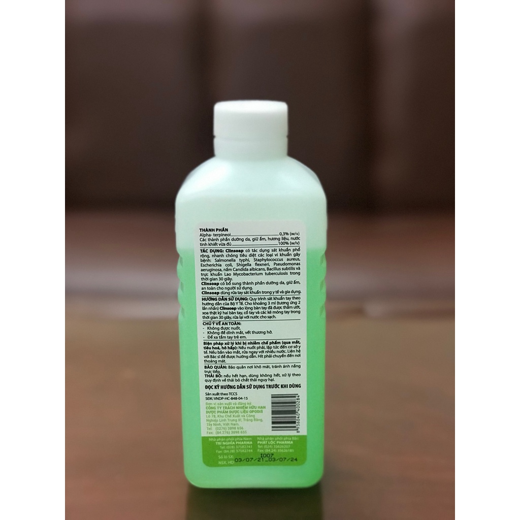 Xà phòng rửa tay diệt khuẩn Clinsoap, chai 500ml | BigBuy360 - bigbuy360.vn