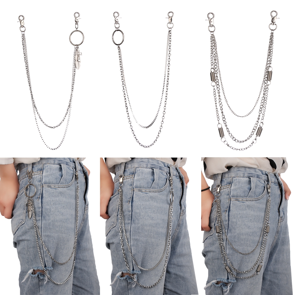 MELODYGOODS Women Men Punk Key Chains Hip Hop Jewelry Rock Pants KeyChain