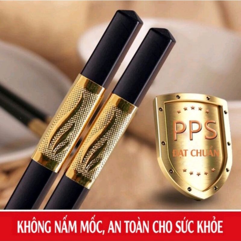 Đũa mạ vàng cao cấp sang trọng hàn quốc chống trơn chống mốc chịu nhiệt, thân thiện với môi trường
