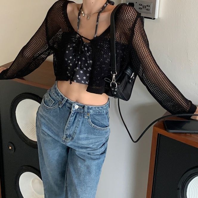 Bán Chạy!Áo Khoác Cardigan Dệt Kim Vải Lụa Lạnh Mỏng Thời Trang Mùa Hè Dành Cho Nữ